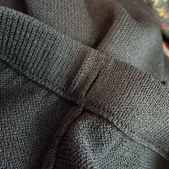 St John Basics Santana Knit Wool Blend Long Black Skirt Back Slit womens 6 - Picture 9 of 11